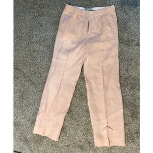 Banana Republic 100% Linen Salmon colored wide leg pants euc 6